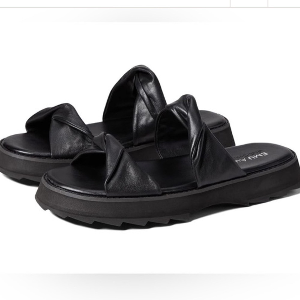 EMU Australia NWT Genuine Leather Sandal |Sz 8W |Style: Bamboo | Black SO COMFY!